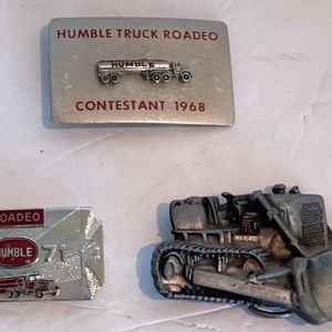 Wonderful Collection of 3- Trucking Related Men’s Metal Belt Buckles